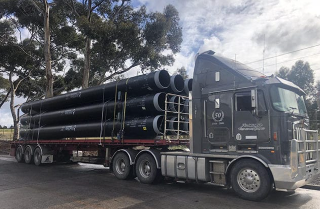 Pipes delivered at Victorian crossing removal