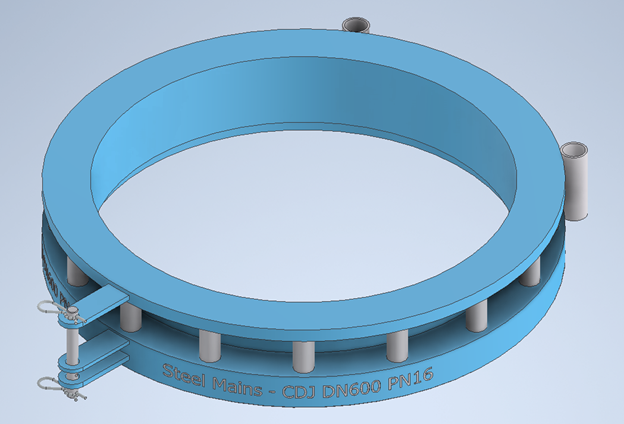 Compact Dismantling Joint 3D model (DN600 PN16)
