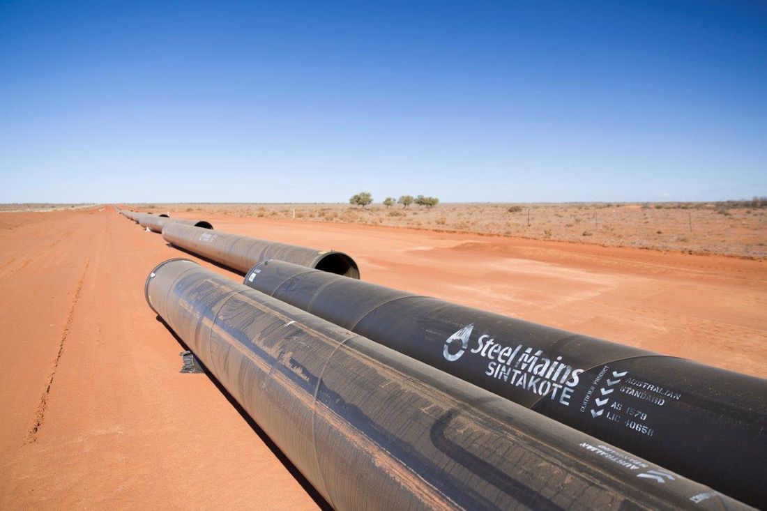 Sintakote steel pipeline on site