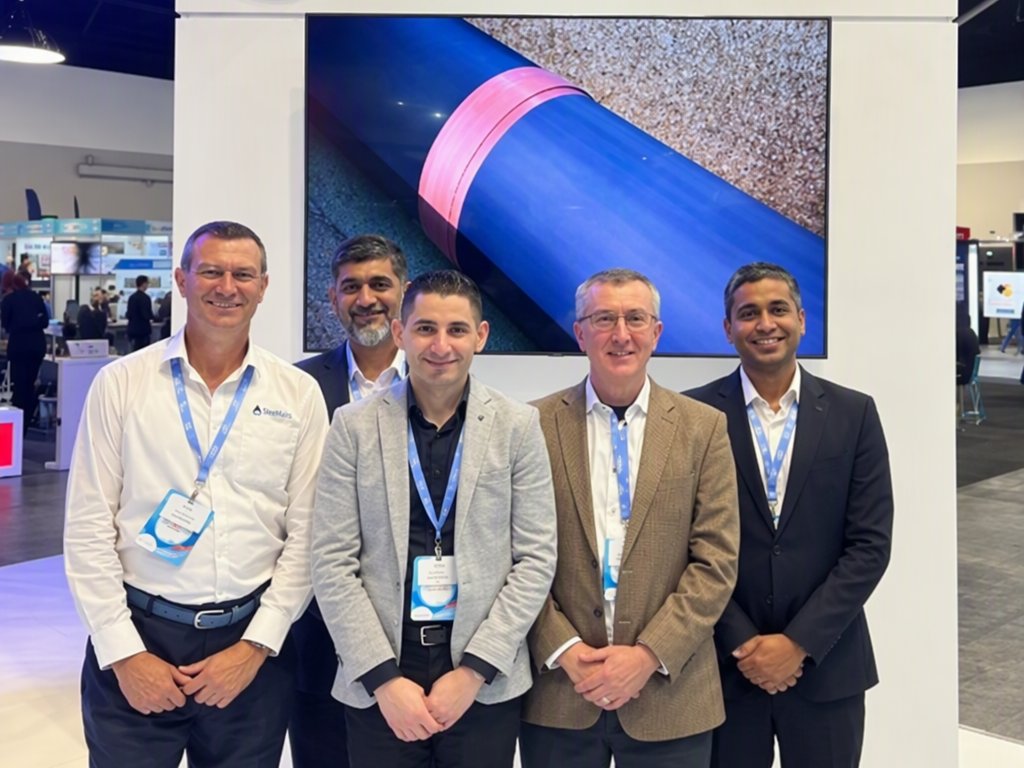 Steel Mains Regional Sales Managers at the Steel Mains exhibition stand